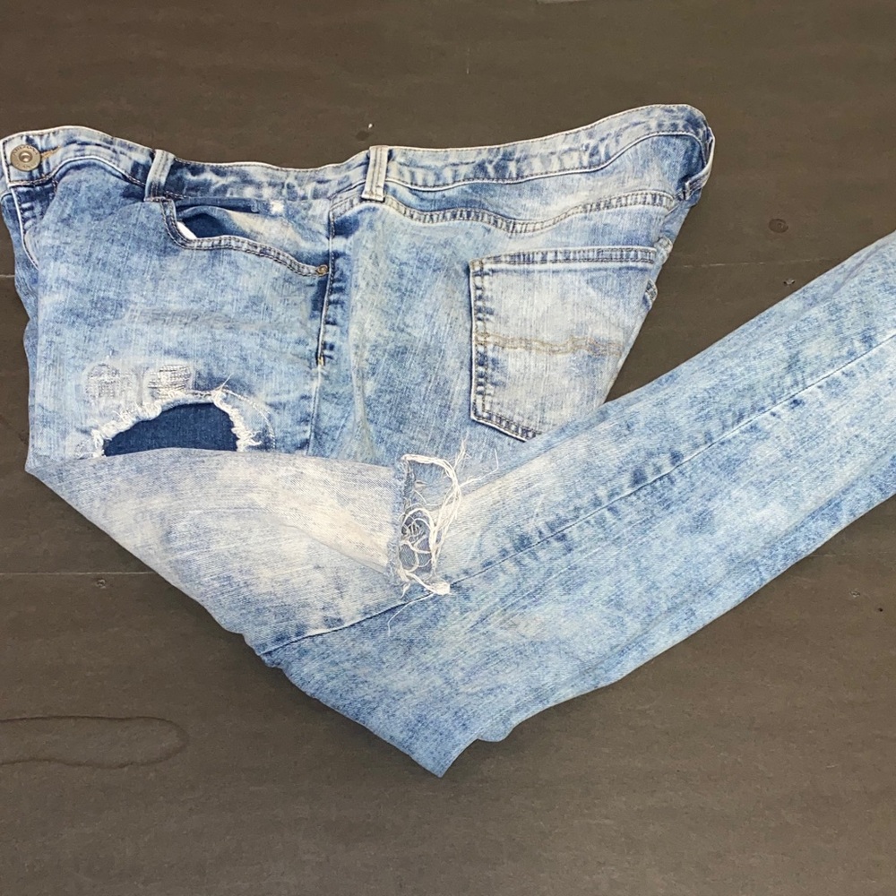 Arizona Jean Company 18 JRS PLUS Sky Blue Straight Leg Jeans